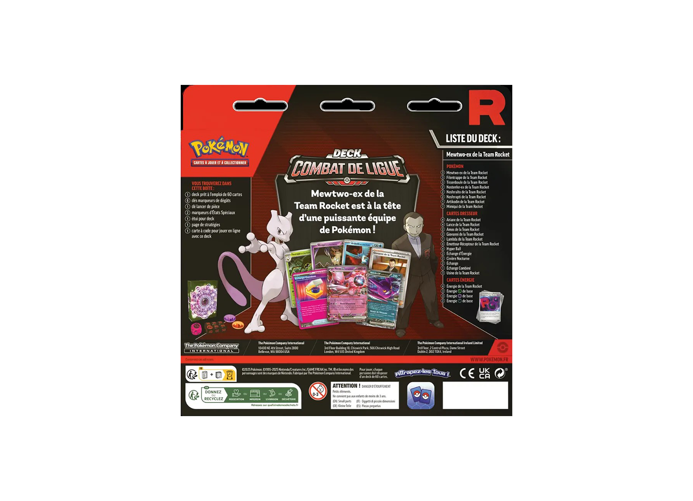 POKEMON - DECK DE COMBAT DE LIGUE MEWTWO-EX DE LA TEAM ROCKET - FR